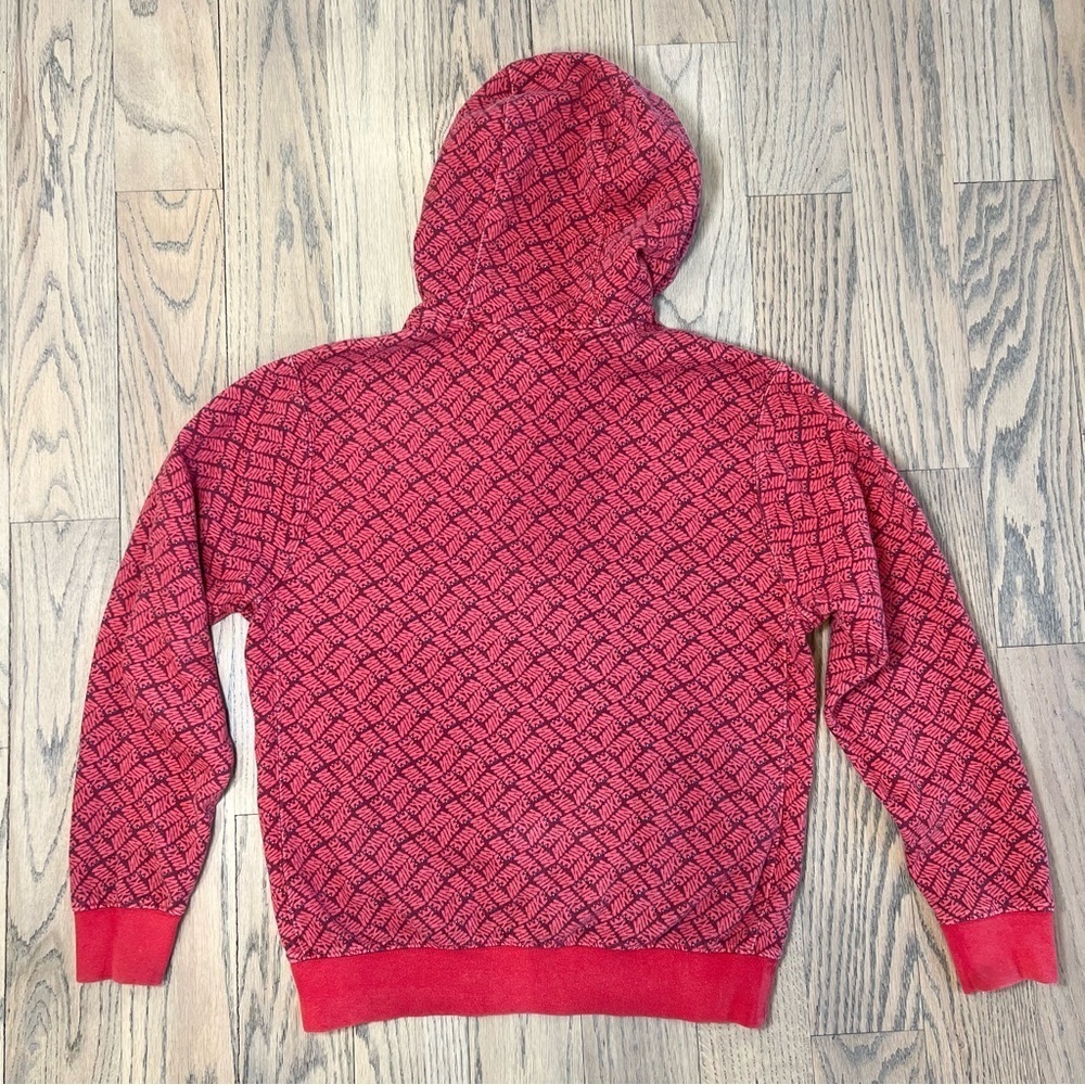 Nike Essentials Red All Over Print Pullover Hoodie Sweatshirt Size Small - Picture 10 of 16